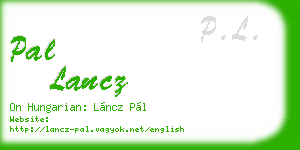 pal lancz business card